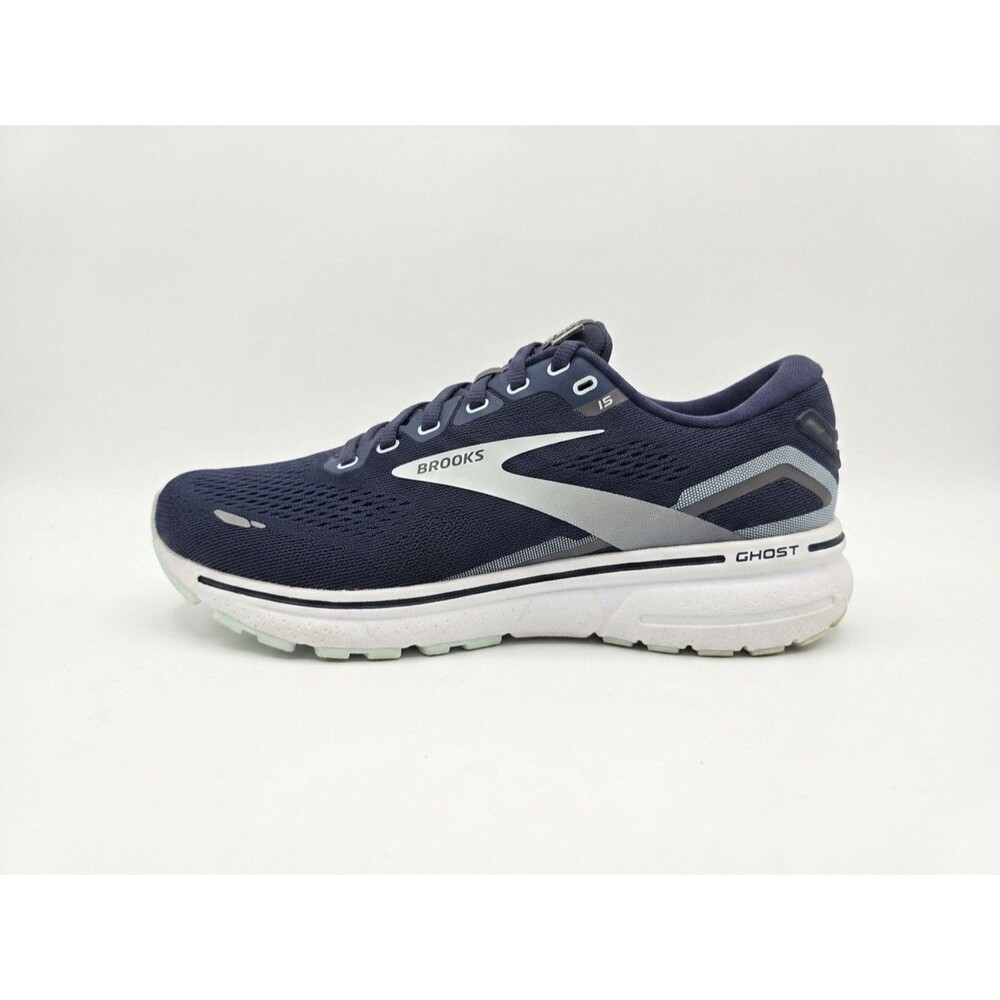 Brooks Ghost 15 Womens Blue White Athletic Running Shoes Size 8 Wide